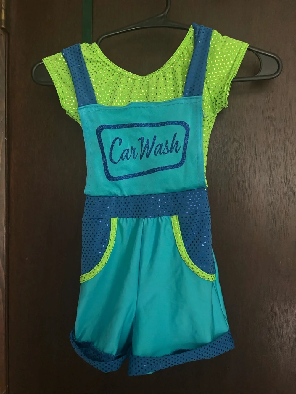 CarWash Kids Dance Costume - Teal and Lime